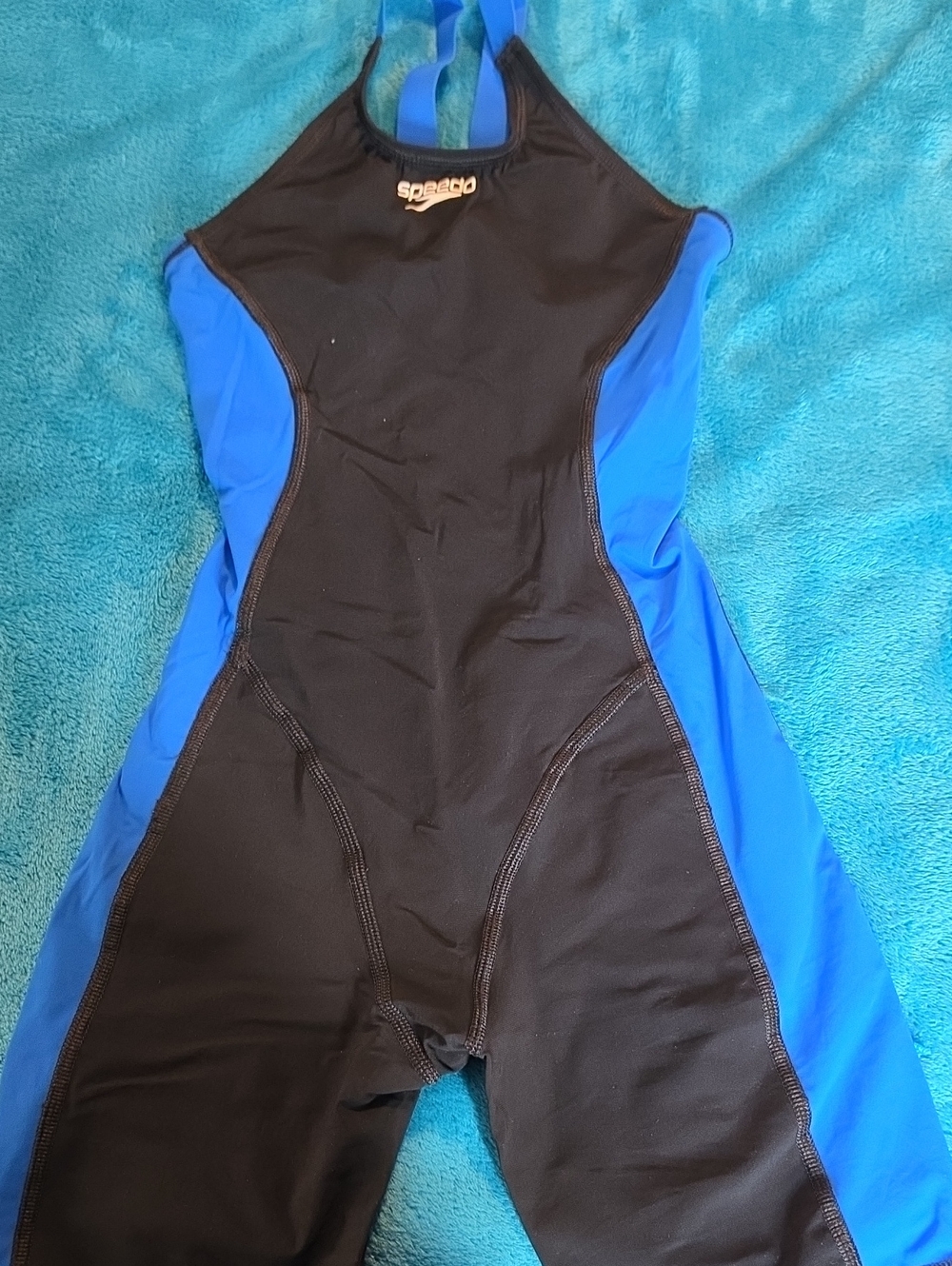 Speedo Black and Blue Competitive One-Piece Racing Suit